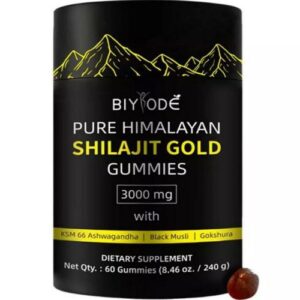 BIYODE Pure Himalayan Shilajit Gold Gummies 3000 mg - mit Ashwagandha, Ingwer, schwar