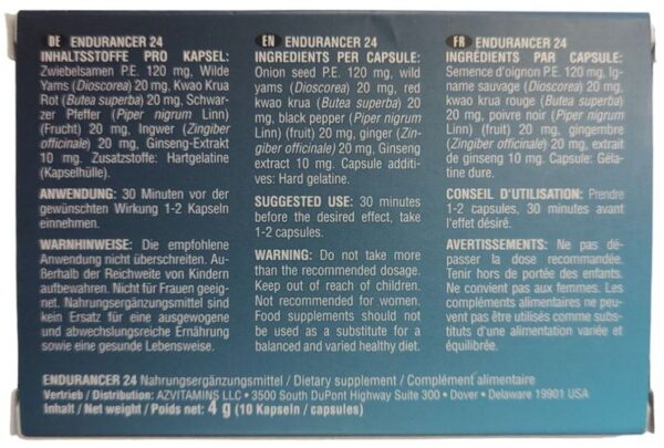 Endurancer 24 Kapseln - 10Stück - Neu & OVP - Blitzversand