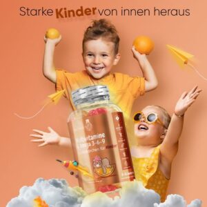 Multivitamin Gummibärchen für Kinder - 2er-Pack, 120 Bärchen - Mit Omega 3, 6, 9