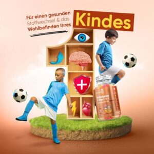 Multivitamin Gummibärchen für Kinder - 2er-Pack, 120 Bärchen - Mit Omega 3, 6, 9